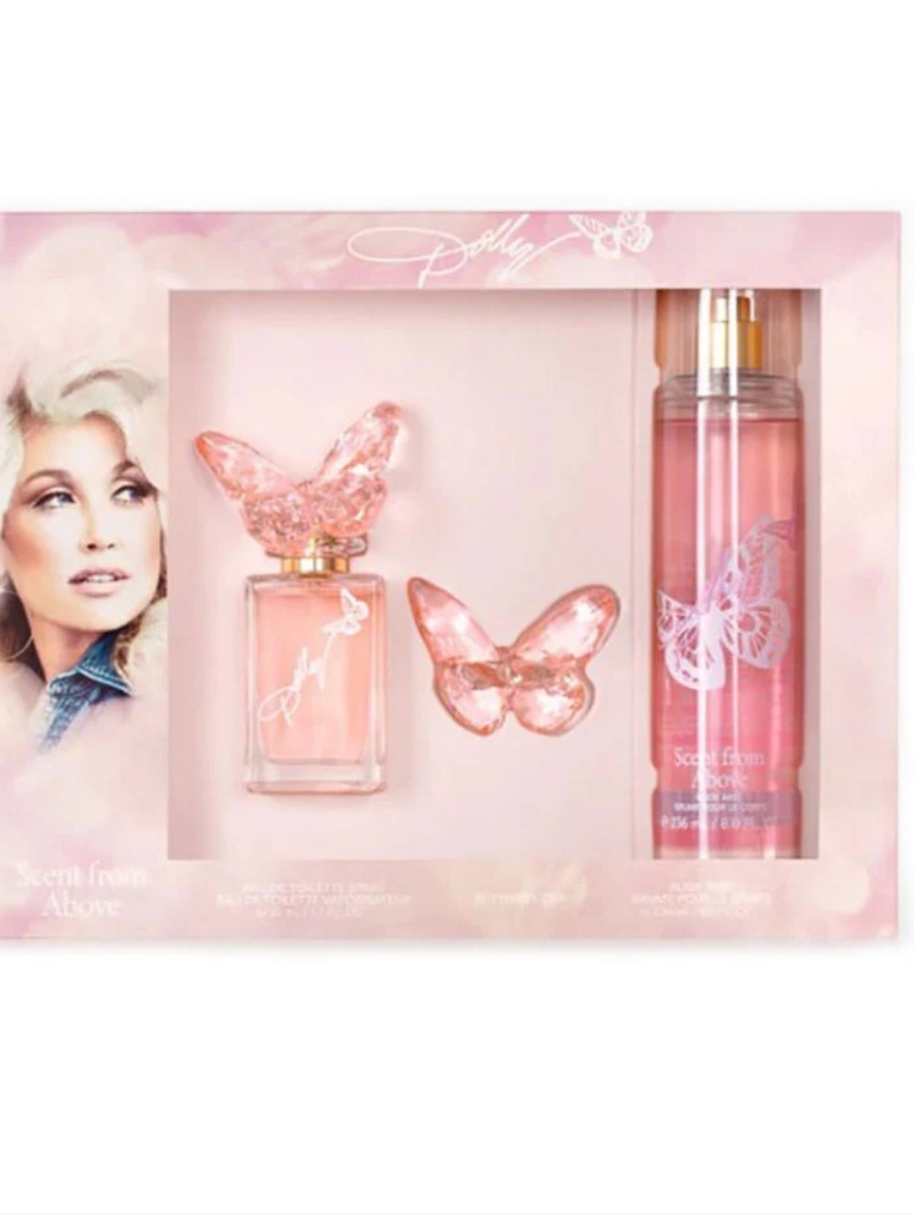 NIB!! Dolly Parton Scent From Above Perfume & Body Butterfly Mist Set